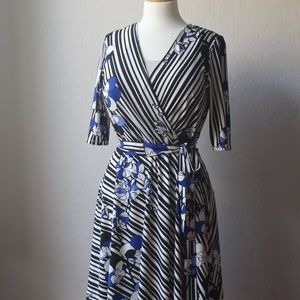 Flirty Wrapped Dress with 3/4 Sleeves